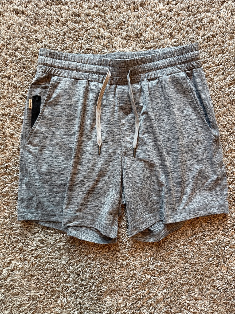 Gray 5” Performance Drawstring Shorts
